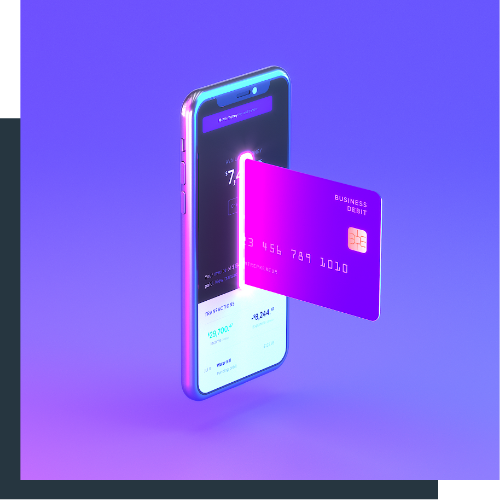 Bank card going into phone render